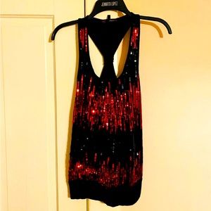 Fun Sparkly Sequin Racerback Tank Top